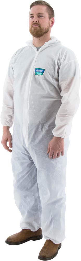 PP/CPE Bound Seam Coverall w Hood, Wrist & Ankle