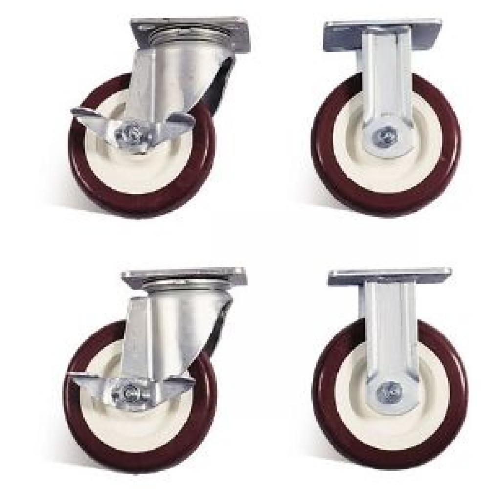 6in Poly Caster Set with Brakes