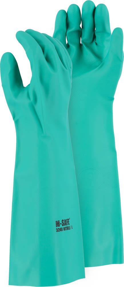 22 MIL Unlined Nitrile 18â€ Glove with Diamond Pattern