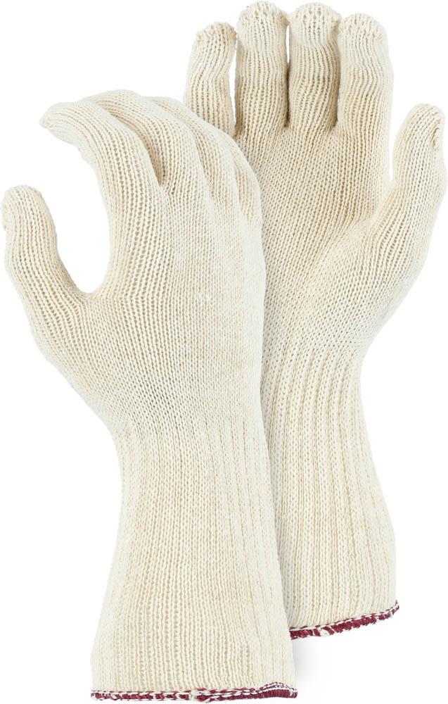Medium Weight 100% Cotton Knit Glove w  Long Cuff