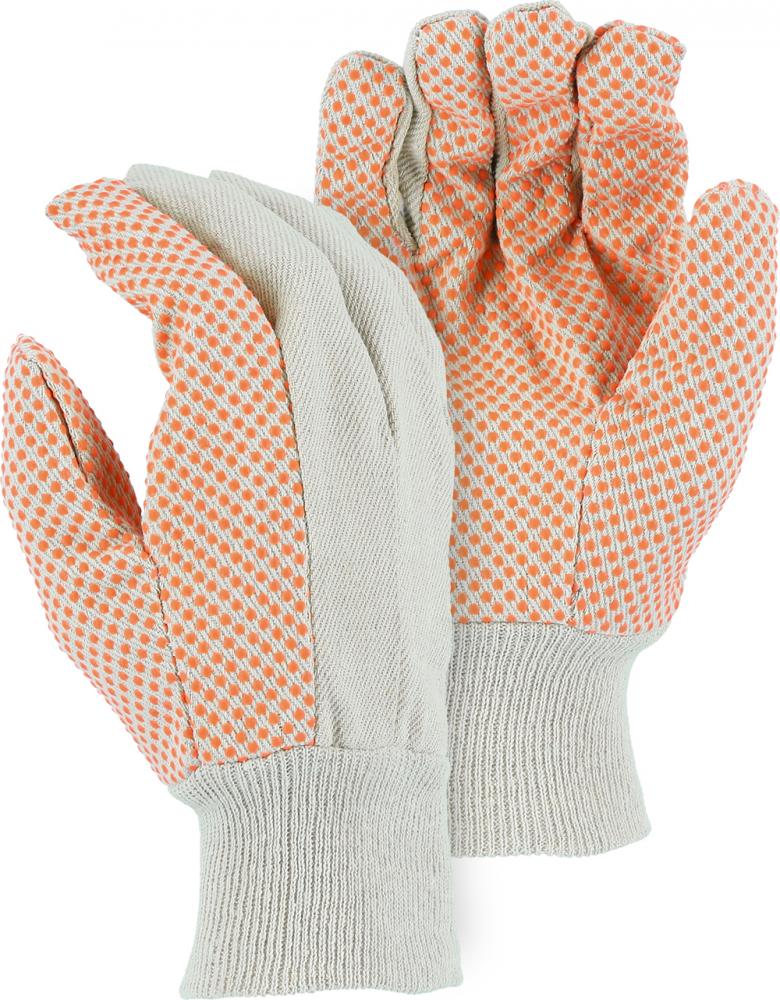 10-oz. Cotton Canvas Glove with Orange PVC Dots