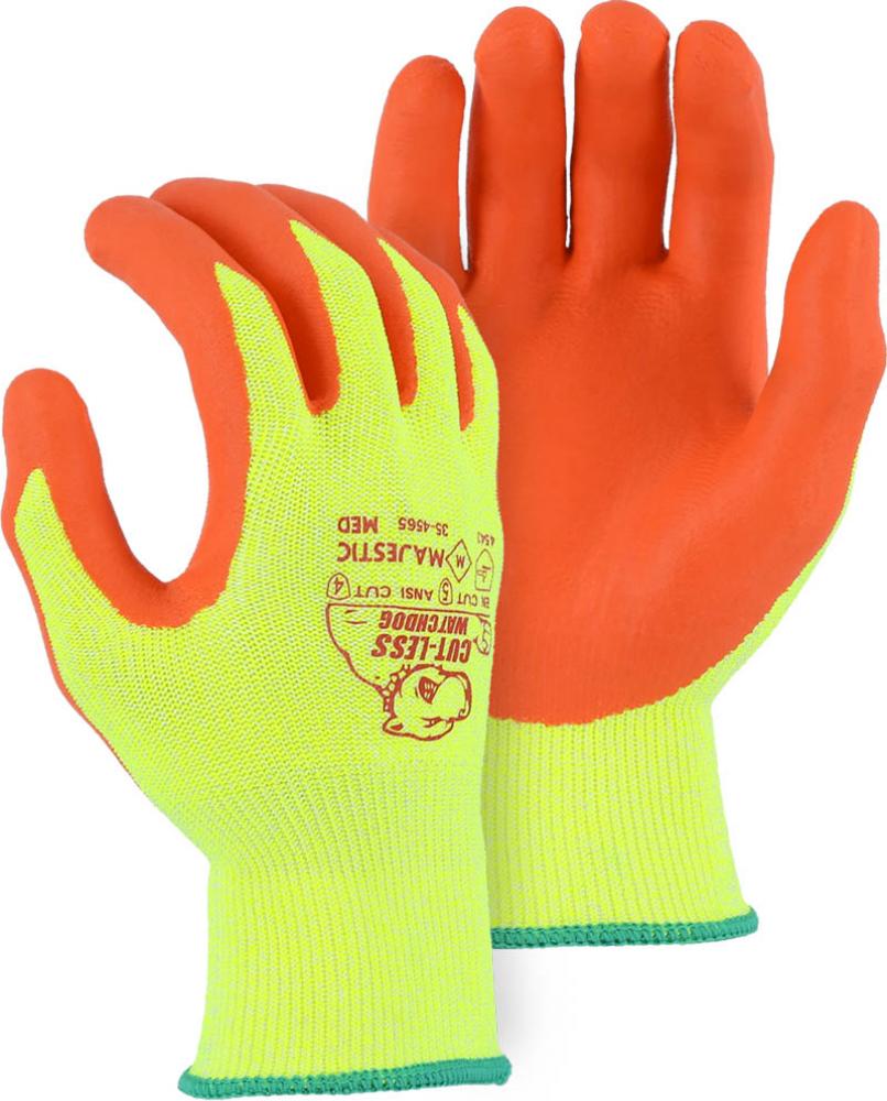 Cut-Less WatchdogÂ® Hi-Vis Knit w Foam Nitrile Palm