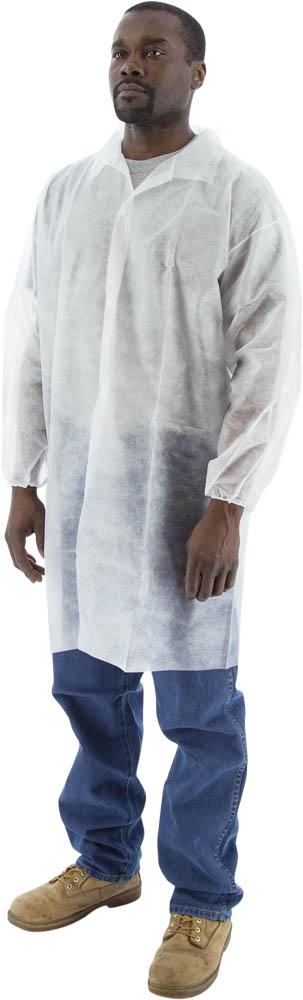 PP Lab Coat with Elastic Wrist, Collar & 3 Snaps