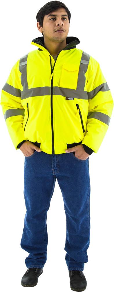 Hi-Viz Waterproof Jacket with Quilted Liner, ANSI 3