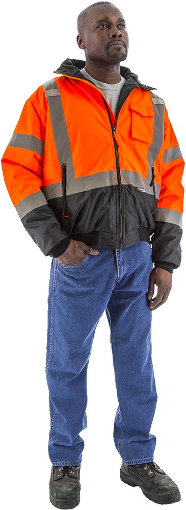 Hi-Viz Waterproof Jacket with Quilted Liner, ANSI 3