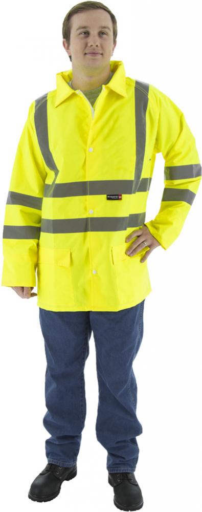 Hi-Viz Waterproof Rain Jacket, ANSI 3