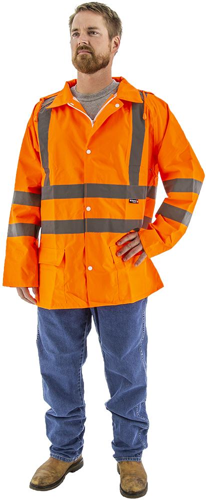 Hi-Viz Waterproof Rain Jacket, ANSI 3