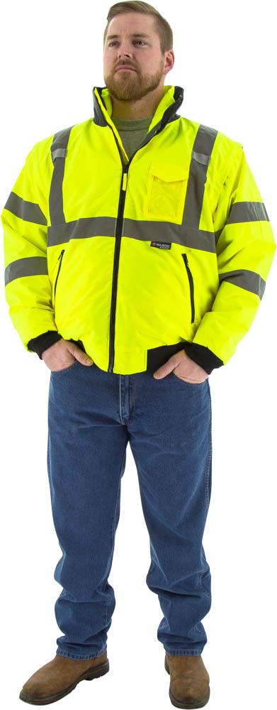 Hi-Viz 8-in-1 Waterproof Jacket w Hi-Viz Liner, ANSI 3