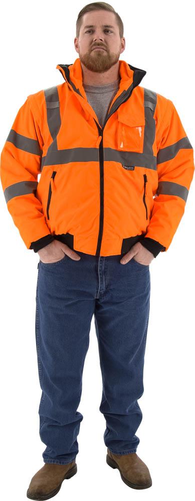 Hi-Viz 8-in-1 Waterproof Jacket w Hi-Viz Liner, ANSI 3