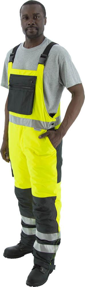 Hi-Viz Waterproof Bib Overall w Insulation, ANSI E