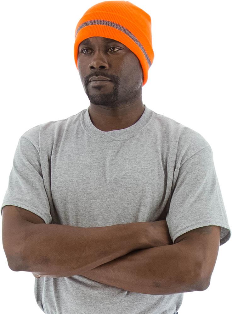 Hi-Viz Beanie with Reflective Striping