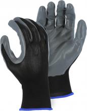 Majestic Glove 3270NL/L - Gray Nitrile Palm Dipped Glove on Nylon Liner