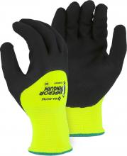 Majestic Glove 3399KNY/L - Winter Lined Nylon Glove with 3/4 Sandy Nitrile Palm