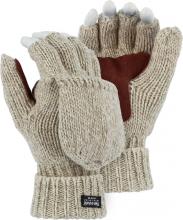 Majestic Glove 3422P/ 7 - Winter Lined Fingerless Leather Palm Ragwool Glove