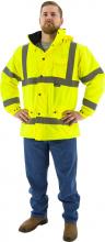 Majestic Glove 75-1303/L - Hi-Viz Waterproof Parka with Fleece Lining, ANSI 3