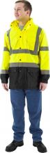 Majestic Glove 75-1305/L - Hi-Viz Waterproof Rain Jacket w Nylon Liner, ANSI 3
