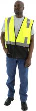 Majestic Glove 75-3213/L - High Visibility Mesh Vest with Black Bottom, ANSI 2