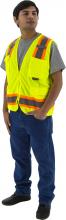 Majestic Glove 75-3223/L - Hi-Viz Surveyors Vest w DOT Striping, ANSI 2
