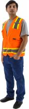 Majestic Glove 75-3224/L - Hi-Viz Surveyors Vest w DOT Striping, ANSI 2
