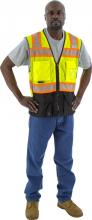 Majestic Glove 75-3239/L - Hi-Viz Mesh Vest w DOT Chainsaw Striping, ANSI 2
