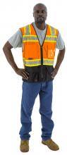 Majestic Glove 75-3240/X1 - Hi-Viz Mesh Vest w DOT Chainsaw Striping, ANSI 2