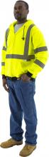 Majestic Glove 75-5323/L - Hi-Viz Hooded Sweatshirt with Zipper Closure, ANSI 3