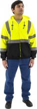 Majestic Glove 75-5325/X4 - Hi-Viz Hooded Sweatshirt with Zipper Closure, ANSI 3