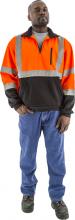 Majestic Glove 75-5336/L - Hi-Viz 1/4 Zip Sweatshirt with TEFLONÂ®, ANSI 3