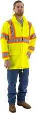 Majestic Glove 75-7301/L - Hi-Viz Waterproof Rain Jacket w DOT Striping, ANSI 3