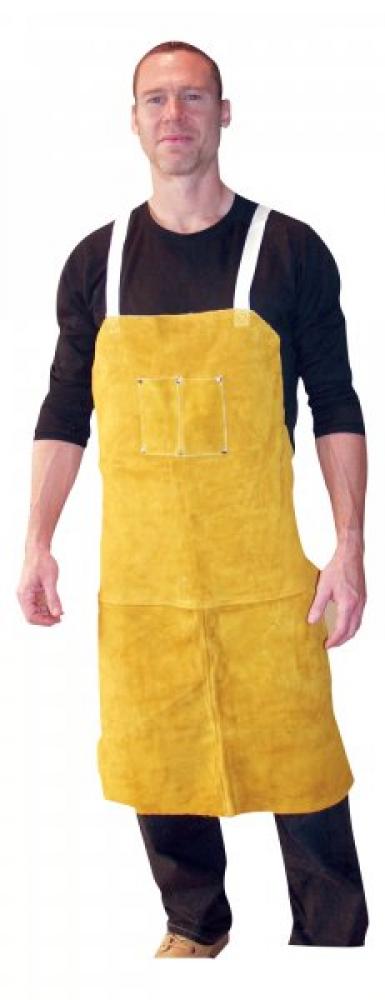 Bourbon Brown Premium Side Split Cowhide Bib Apron - 24&#34; x 36&#34;