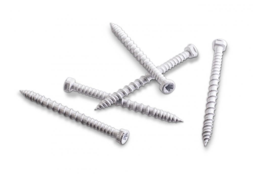 Pvc Trim Board Screw 8 X 2 1 4 In T 20 6 Lobe Exterior Grade Coating White 70 Qty Tsv214r70wh01 Bonneville Industrial Supply Co